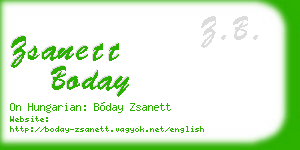 zsanett boday business card