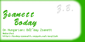 zsanett boday business card